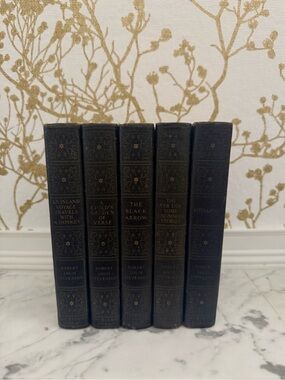 Antique Set of The Works of Robert Louis Stevenson Vintage 1932 Navy Hardcover
